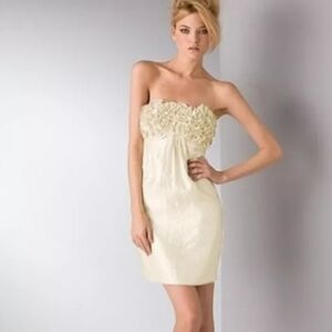 Alexia Admor Strapless Bust Ruffle Trim Mini White Dress Size S